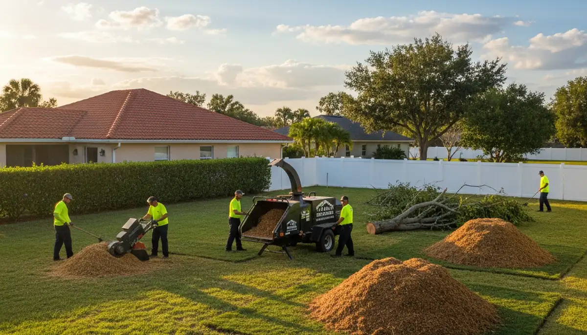 Clean yard after professional tree removal and stump grinding in New Port Richey FL