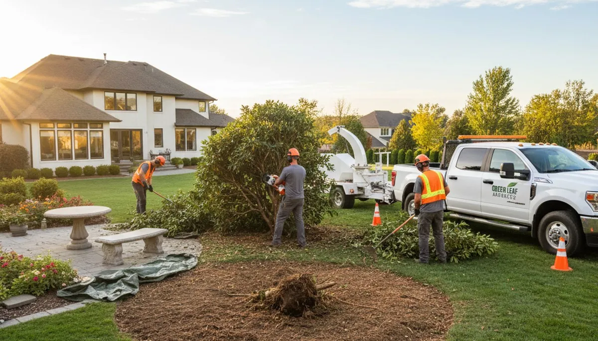 Professional shrub removal service in New Port Richey FL clearing overgrown yard bushes