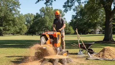 Professional stump grinding removing tree stumps in Hudson, FL by New Port Richey tree removal experts